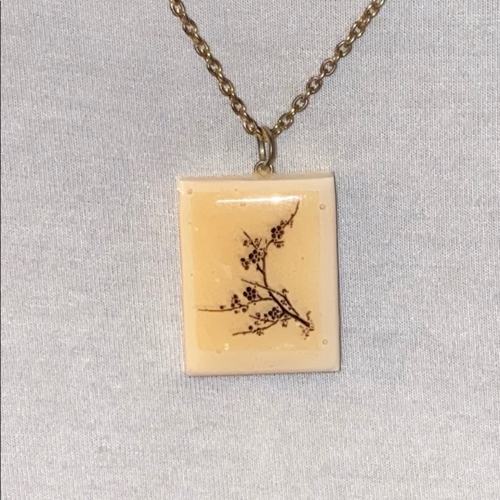 Vintage painting necklace